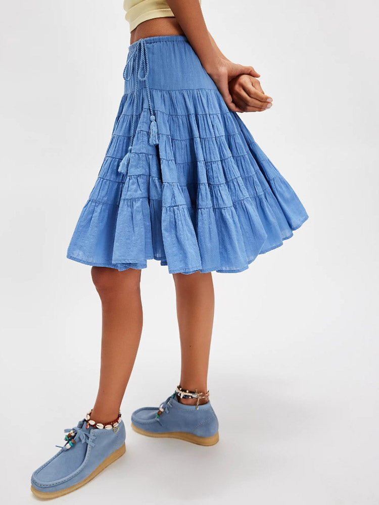 Skirt with Pleats in White – photo 12
