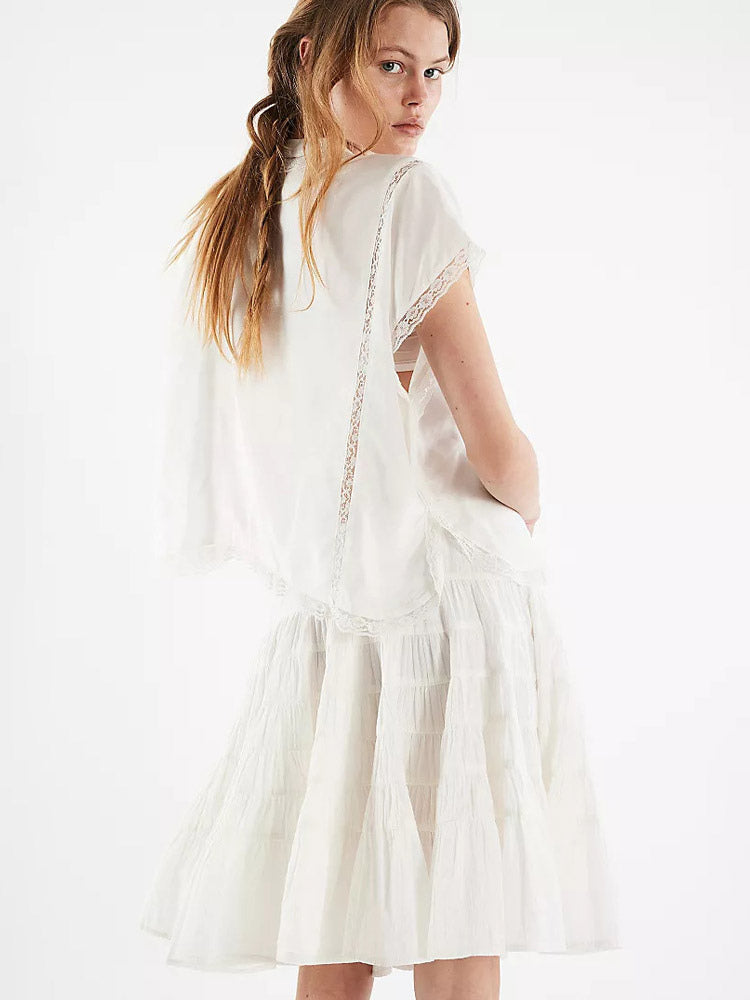 Skirt with Pleats in White – photo 3