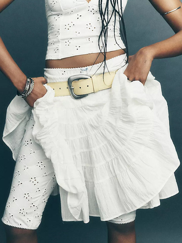 Skirt with Pleats in White – photo 1