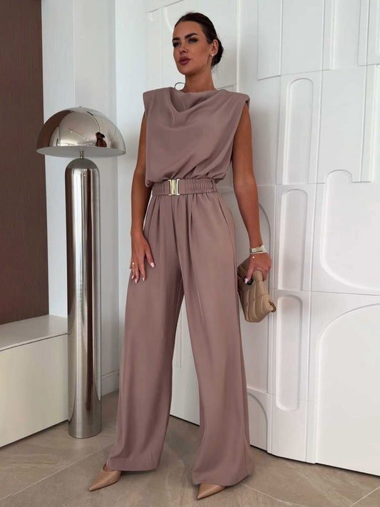Jumpsuit with Belt in Khaki – photo 2