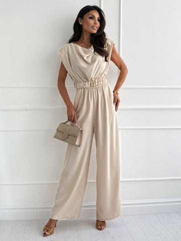 Sleeveless Jumpsuit in Apricot