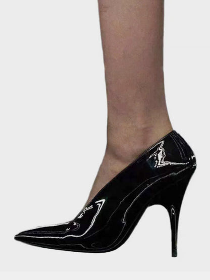 Pointed-Toe Slip-On Heels in Purple – photo 6