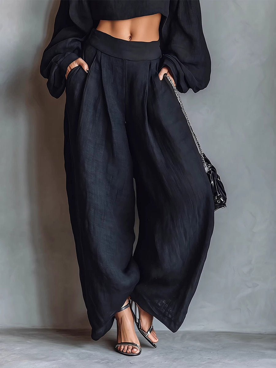 Two-Piece Set with Long Sleeves in Black – photo 4