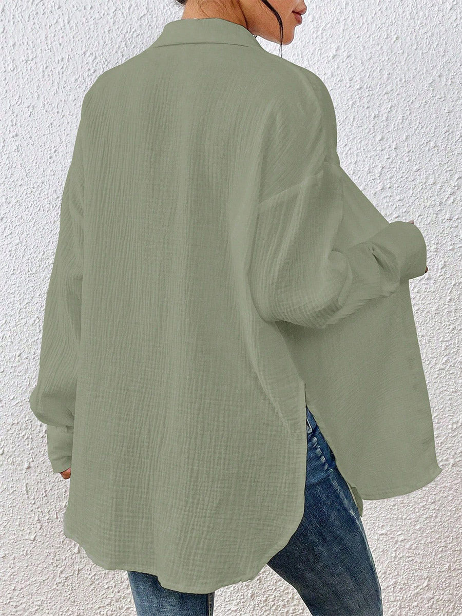 Blouse with Long Sleeves in Apricot – photo 8