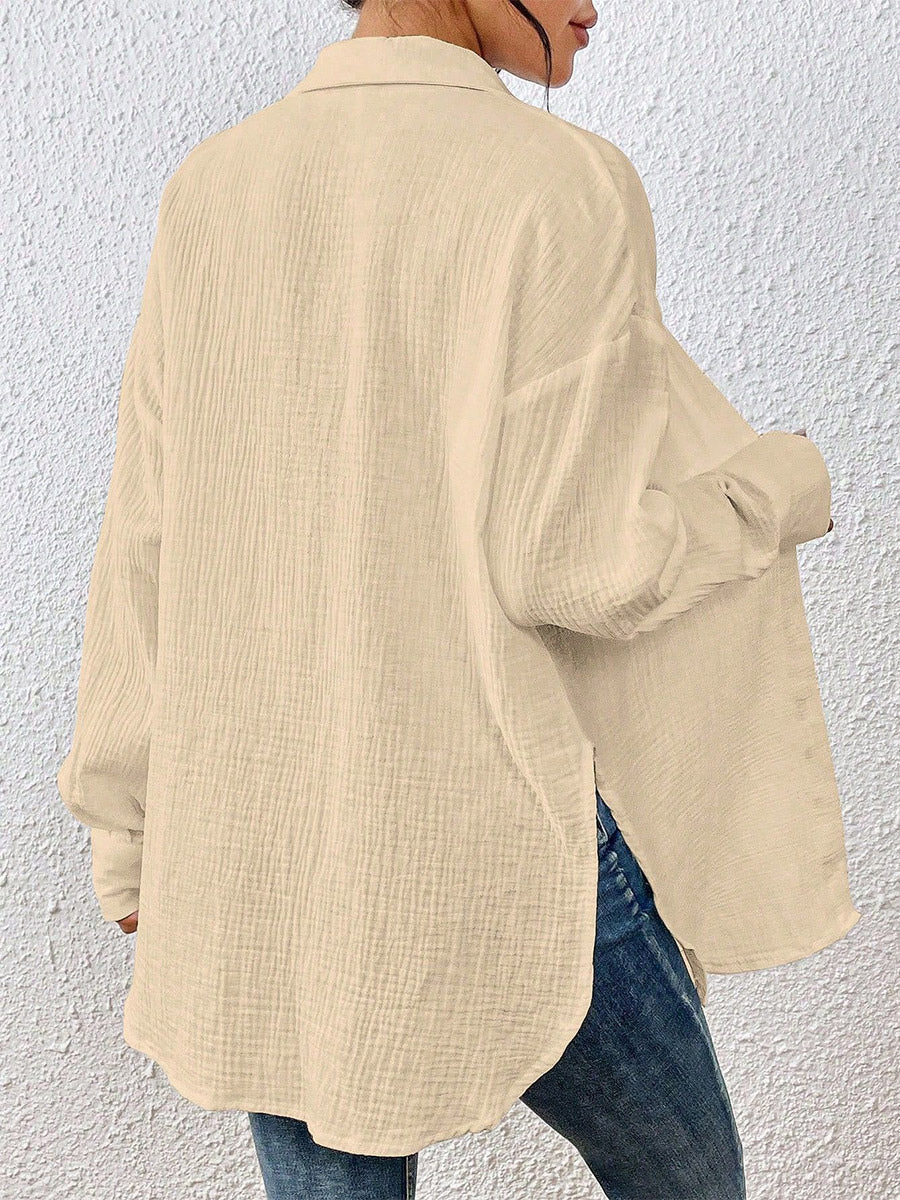 Blouse with Long Sleeves in Apricot – photo 4