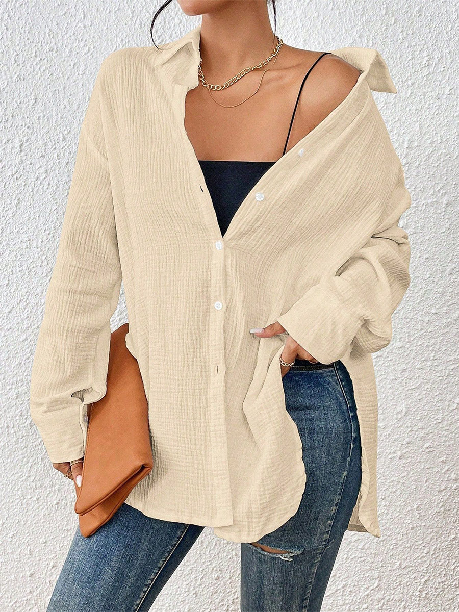 Blouse with Long Sleeves in Apricot – photo 3