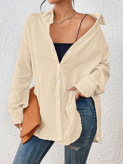 Blouse with Long Sleeves in Apricot – photo 3