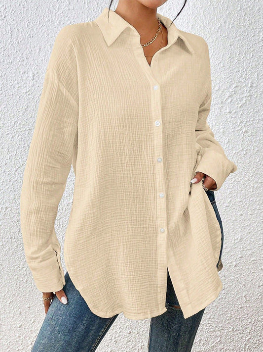 Blouse with Long Sleeves in Apricot – photo 2