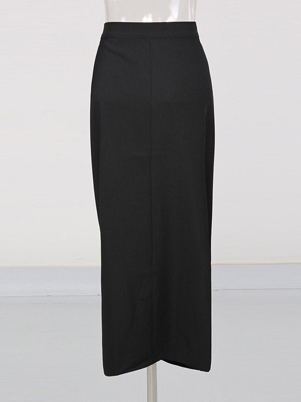 Skirt with Buttons in Black – photo 3