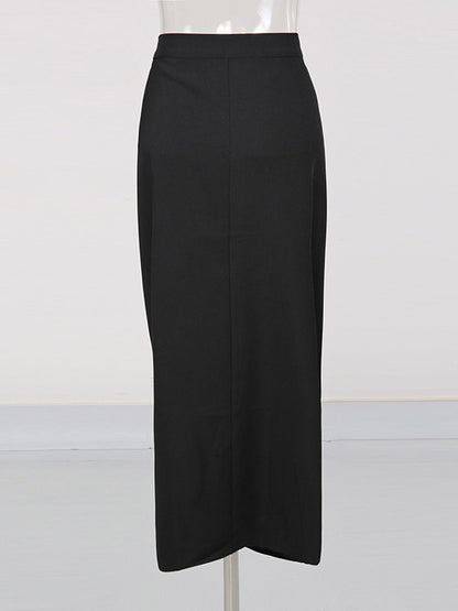 Skirt with Buttons in Black – photo 3