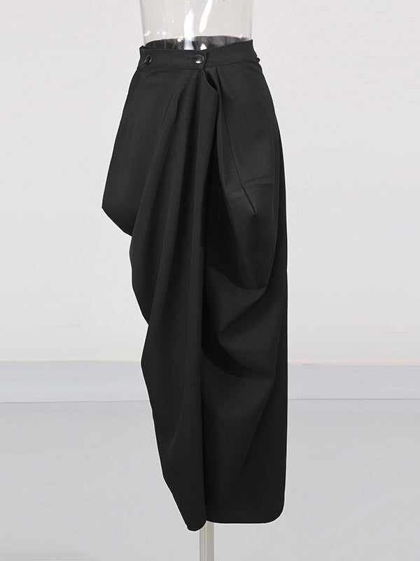 Skirt with Buttons in Black – photo 2