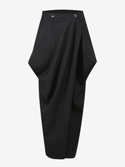 Skirt with Buttons in Black – photo 1