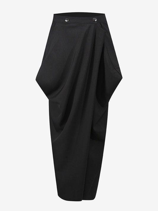 Skirt with Buttons in Black – photo 1