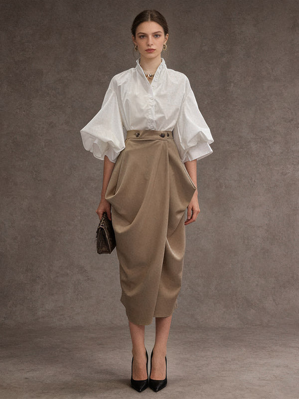 Skirt with Buttons in Black – photo 10