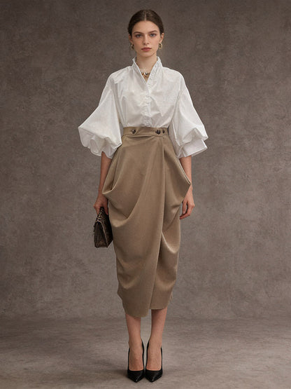 Skirt with Buttons in Black – photo 10