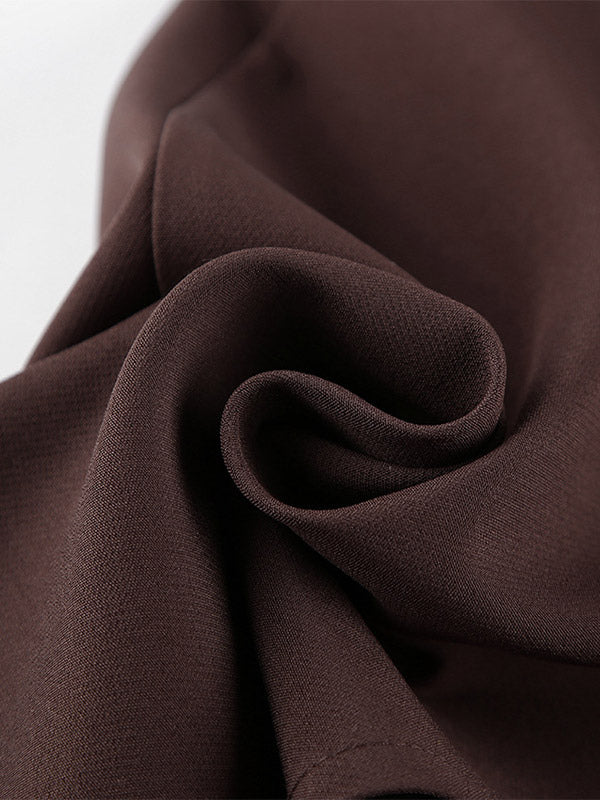 High-Waisted Skirt with Side Split in Brown – photo 5