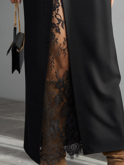 High-Waisted Skirt with Side Split in Brown – photo 9