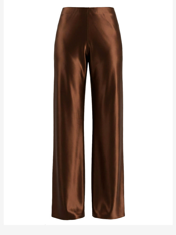 Satin Trousers in Brown – photo 6