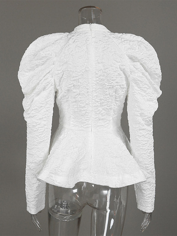 Flared Blouse with Long Sleeves in Pink – photo 10