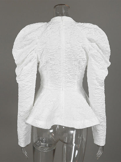 Flared Blouse with Long Sleeves in Pink – photo 10