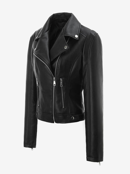 Zip-Up Jacket with Lapels in Burgundy – photo 9