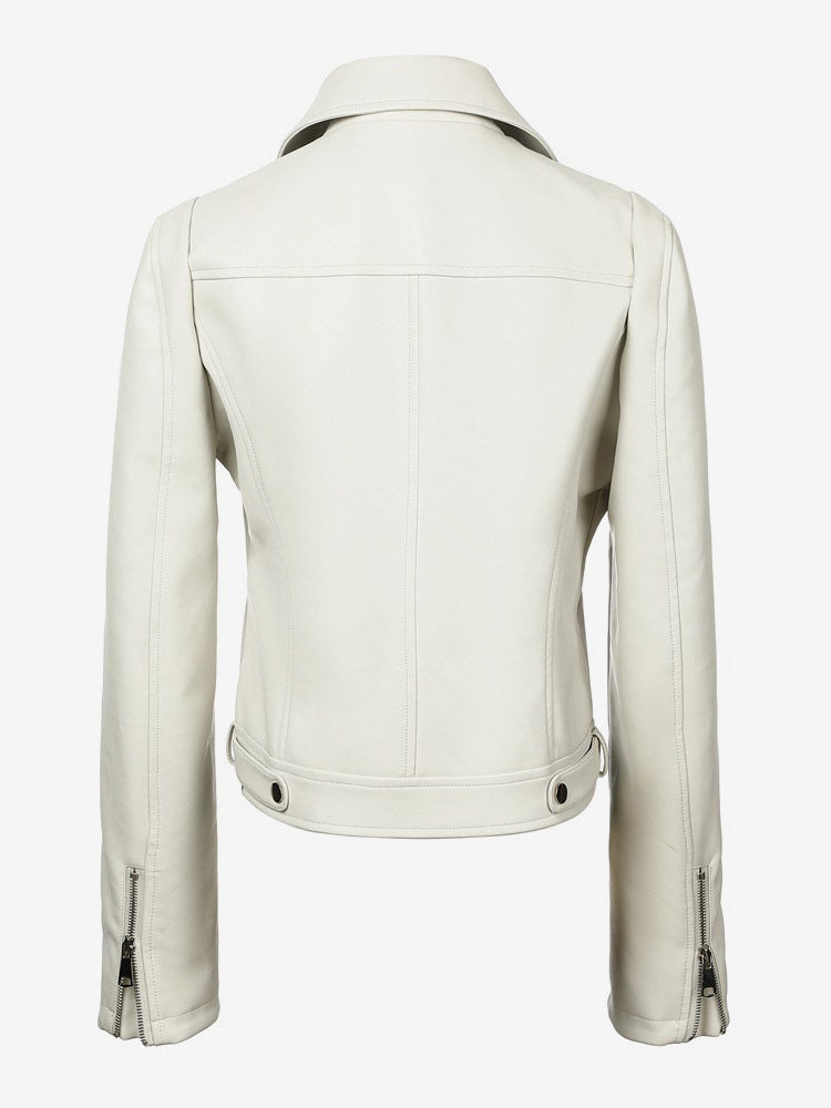 Zip-Up Jacket with Lapels in Burgundy – photo 11