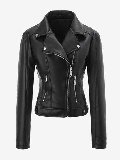 Zip-Up Jacket with Lapels in Burgundy – photo 8