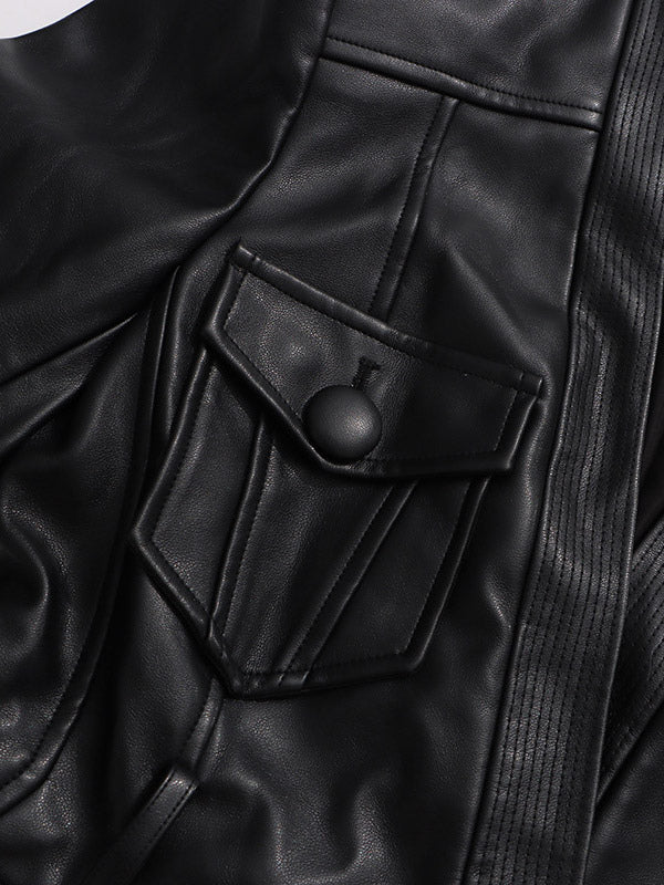 V-Neck Blazer with Long Sleeves in Black – photo 4