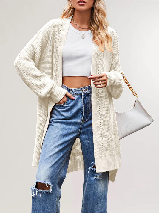 V-Neck Cardigan with Long Sleeves in Apricot – photo 1