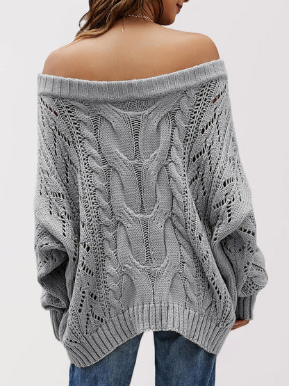 Off-Shoulder Jumper with Long Sleeves in Pink – photo 6