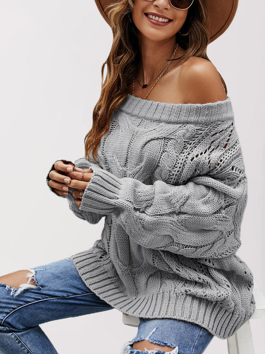 Off-Shoulder Jumper with Long Sleeves in Pink – photo 5