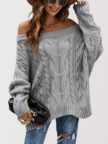 Off-Shoulder Jumper with Long Sleeves in Pink – photo 4