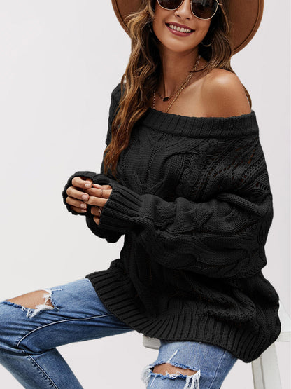 Off-Shoulder Jumper with Long Sleeves in Pink – photo 8