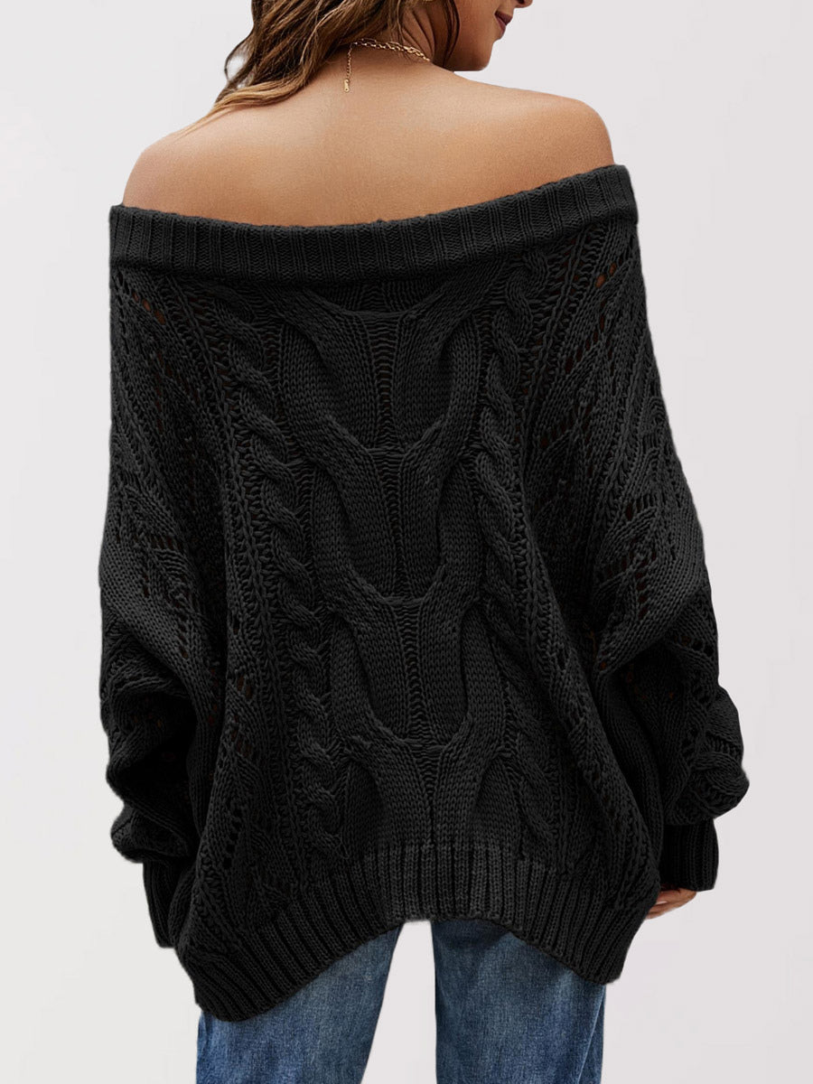Off-Shoulder Jumper with Long Sleeves in Pink – photo 9