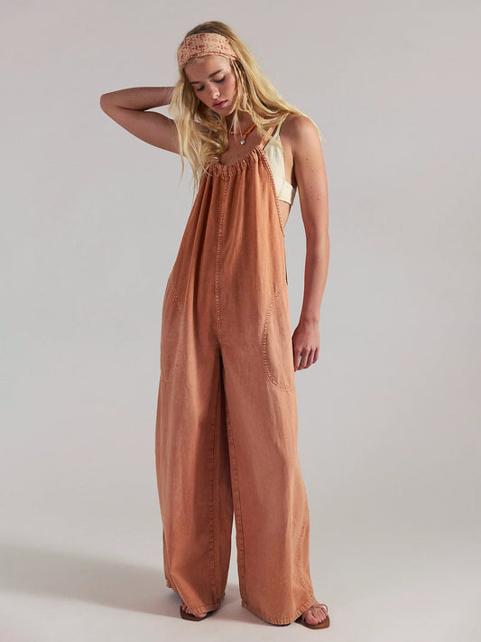 Sleeveless Wide-Leg Jumpsuit in Orange – photo 1