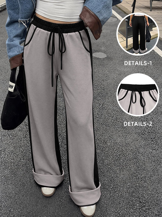 Wide-Leg Trousers with Drawstring in Grey – photo 1