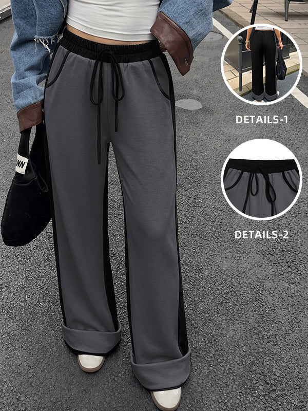 Wide-Leg Trousers with Drawstring in Grey – photo 6