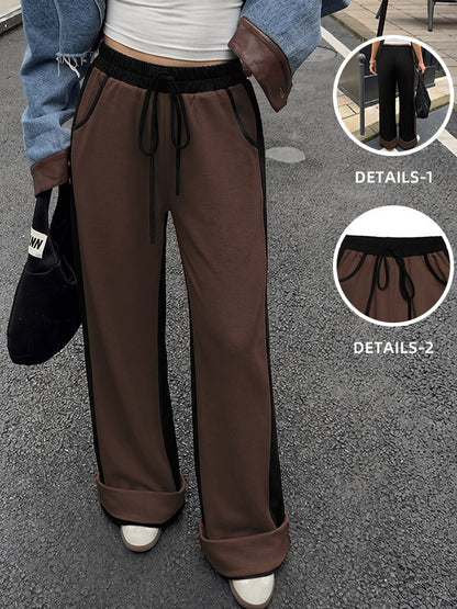 Wide-Leg Trousers with Drawstring in Grey – photo 3