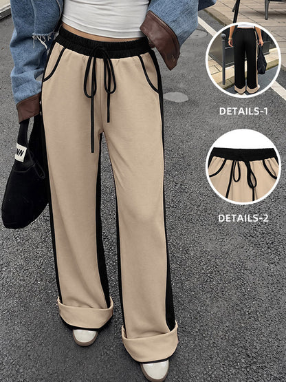 Wide-Leg Trousers with Drawstring in Grey – photo 4