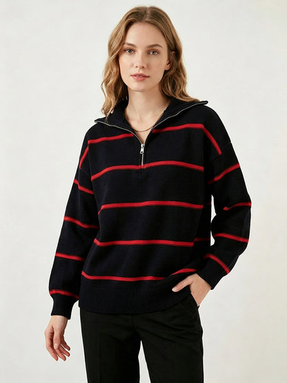Zip-Up Jumper with Long Sleeves in Green – photo 12