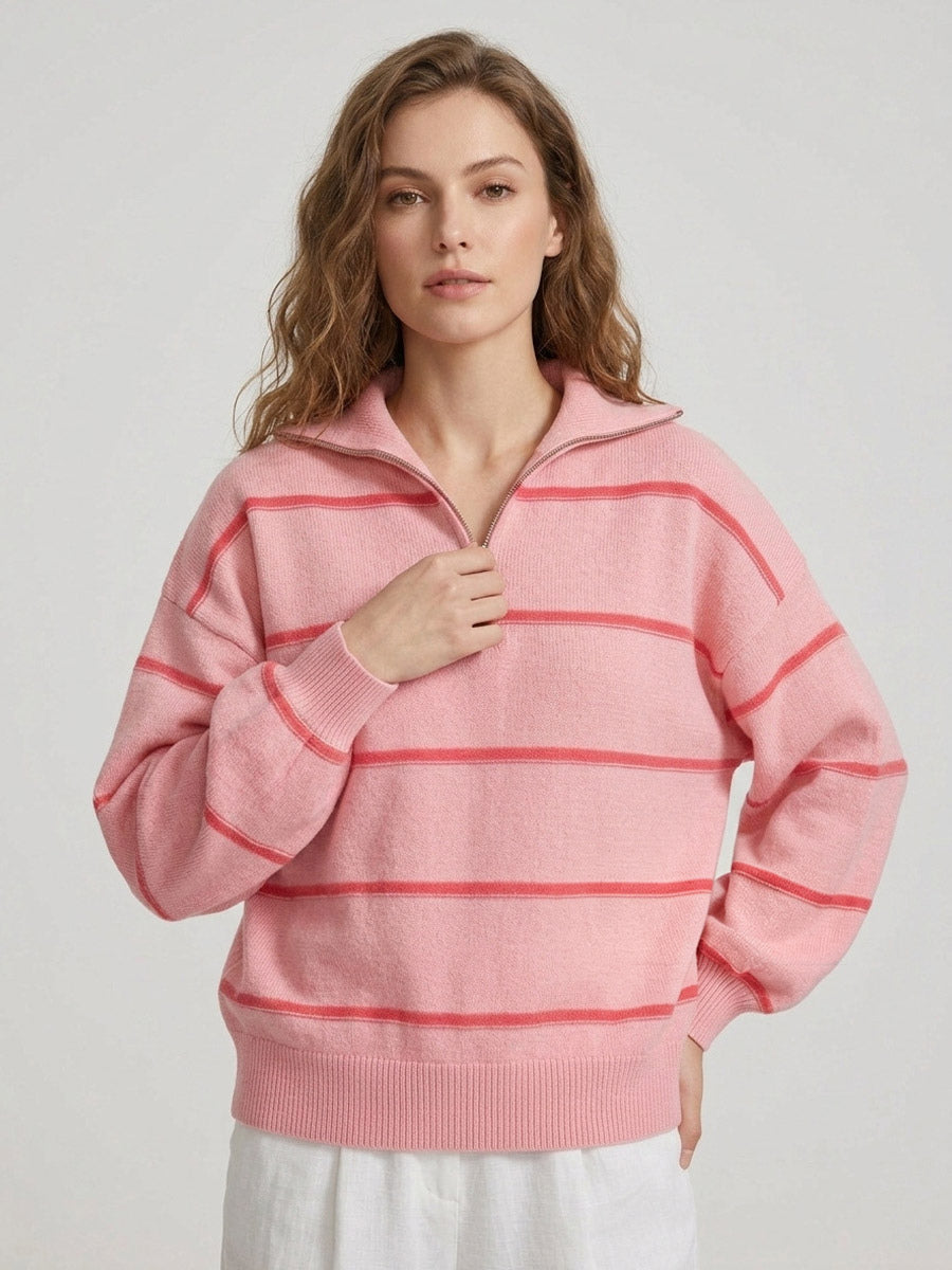 Zip-Up Jumper with Long Sleeves in Green – photo 8