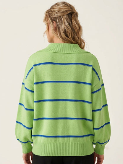 Zip-Up Jumper with Long Sleeves in Green – photo 6