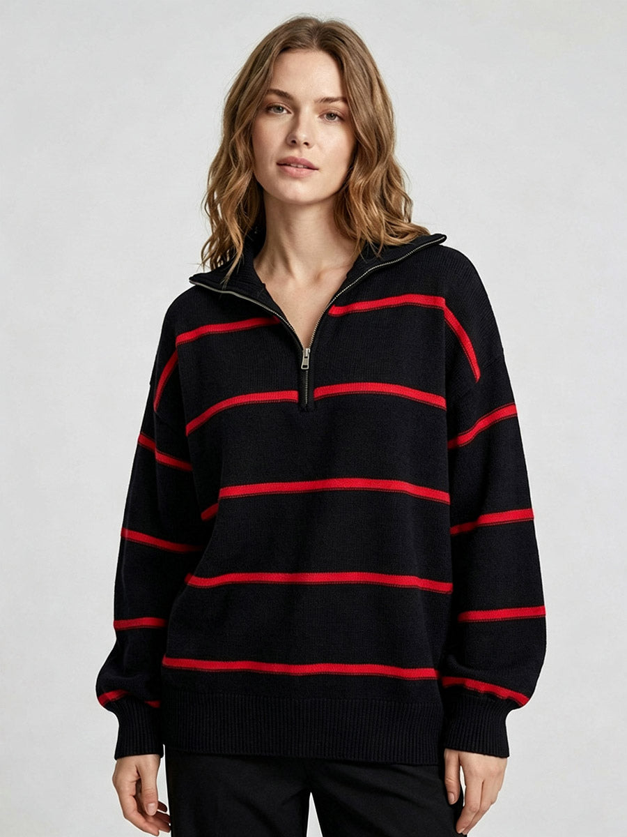 Zip-Up Jumper with Long Sleeves in Green – photo 13