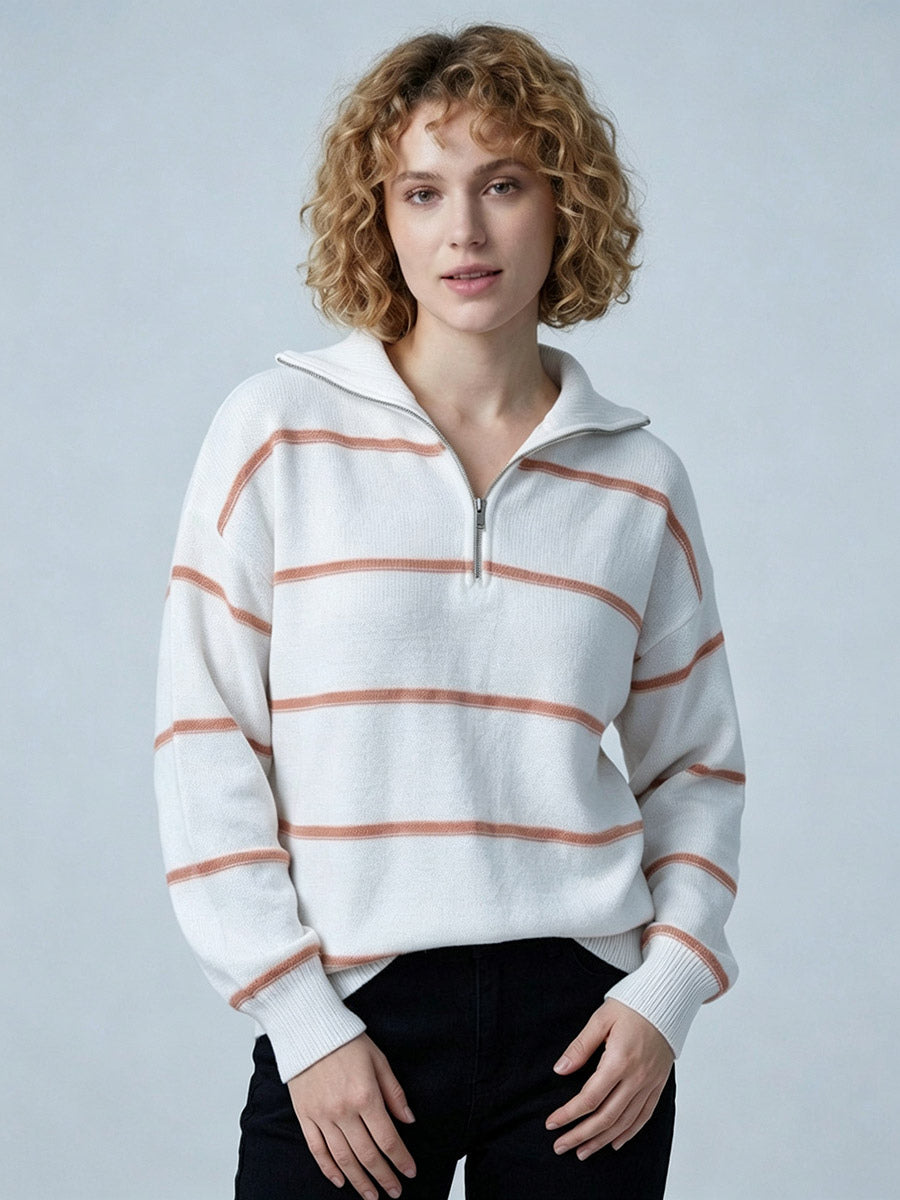 Zip-Up Jumper with Long Sleeves in Green – photo 17