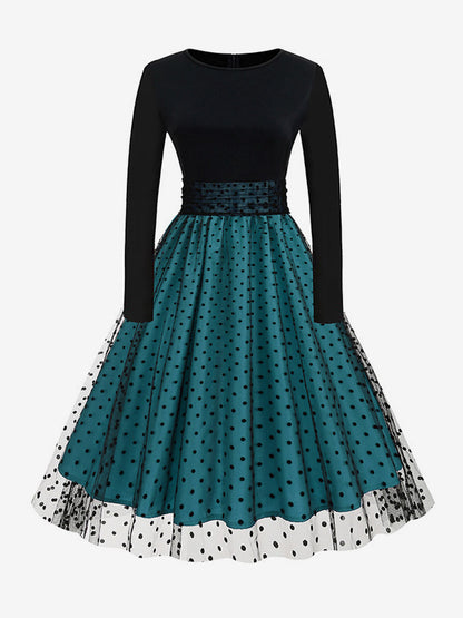 A-Line Dress with Long Sleeves in Purple – photo 6