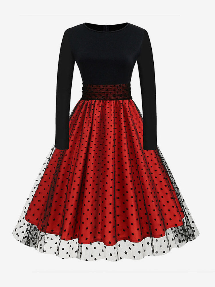 A-Line Dress with Long Sleeves in Purple – photo 4