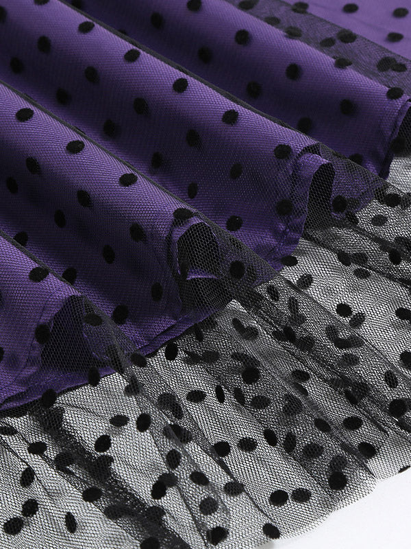 A-Line Dress with Long Sleeves in Purple – photo 3
