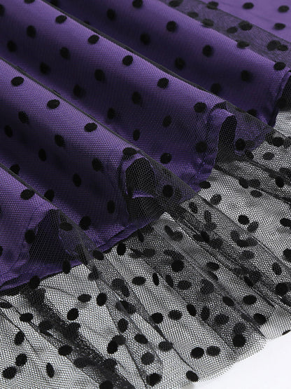 A-Line Dress with Long Sleeves in Purple – photo 3