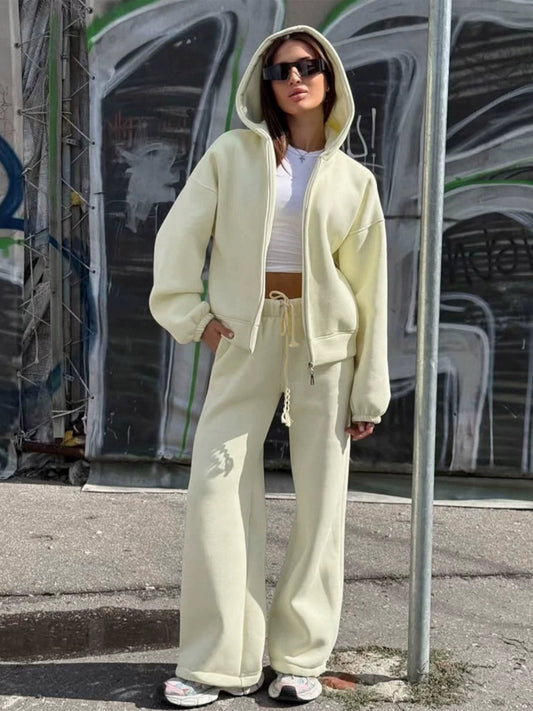 Two-Piece Set with Hood in Yellow – photo 1