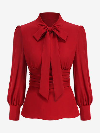 Shirt with Bow in Apricot – photo 8